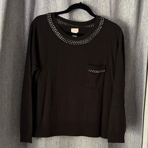H&M Black Sweater with Chain Detail